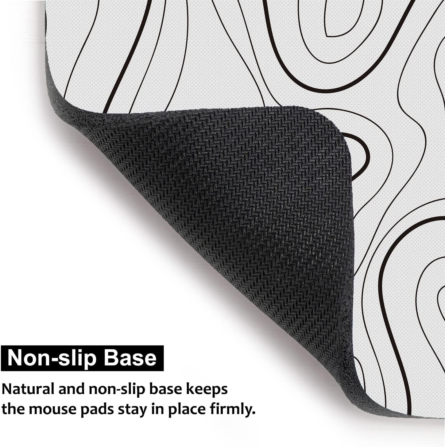 Topographic Contour Mouse Pad, Minimalist Topographic Map Mouse Pad for Laptop Wireless Mouse Home Office Travel, Home Office Work 9.5X7.9 Inch (24X20X0.3Cm)