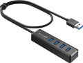 H302S USB 3.0 Hub, 4-Port USB Expander with 2Ft Long Cable, High-Speed Data Transfer, Compatible with Laptop, PC, Mac, Printer, External HDD