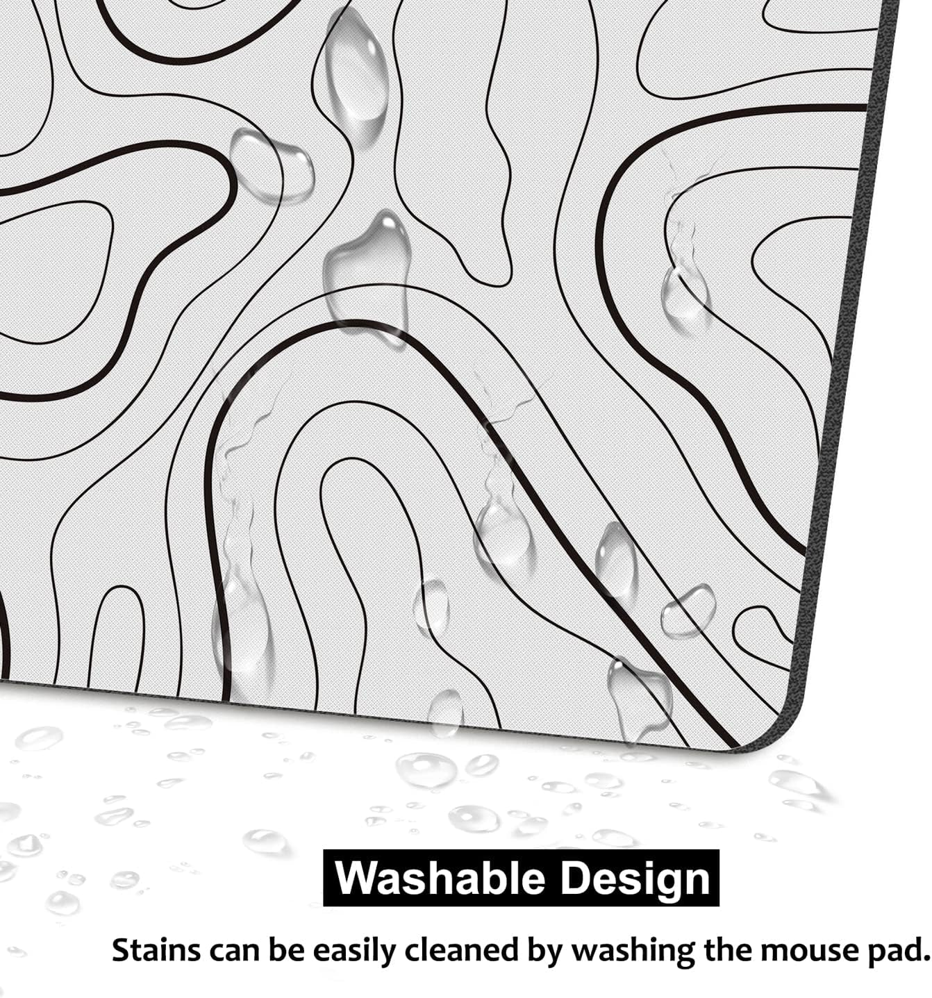 Topographic Contour Mouse Pad, Minimalist Topographic Map Mouse Pad for Laptop Wireless Mouse Home Office Travel, Home Office Work 9.5X7.9 Inch (24X20X0.3Cm)