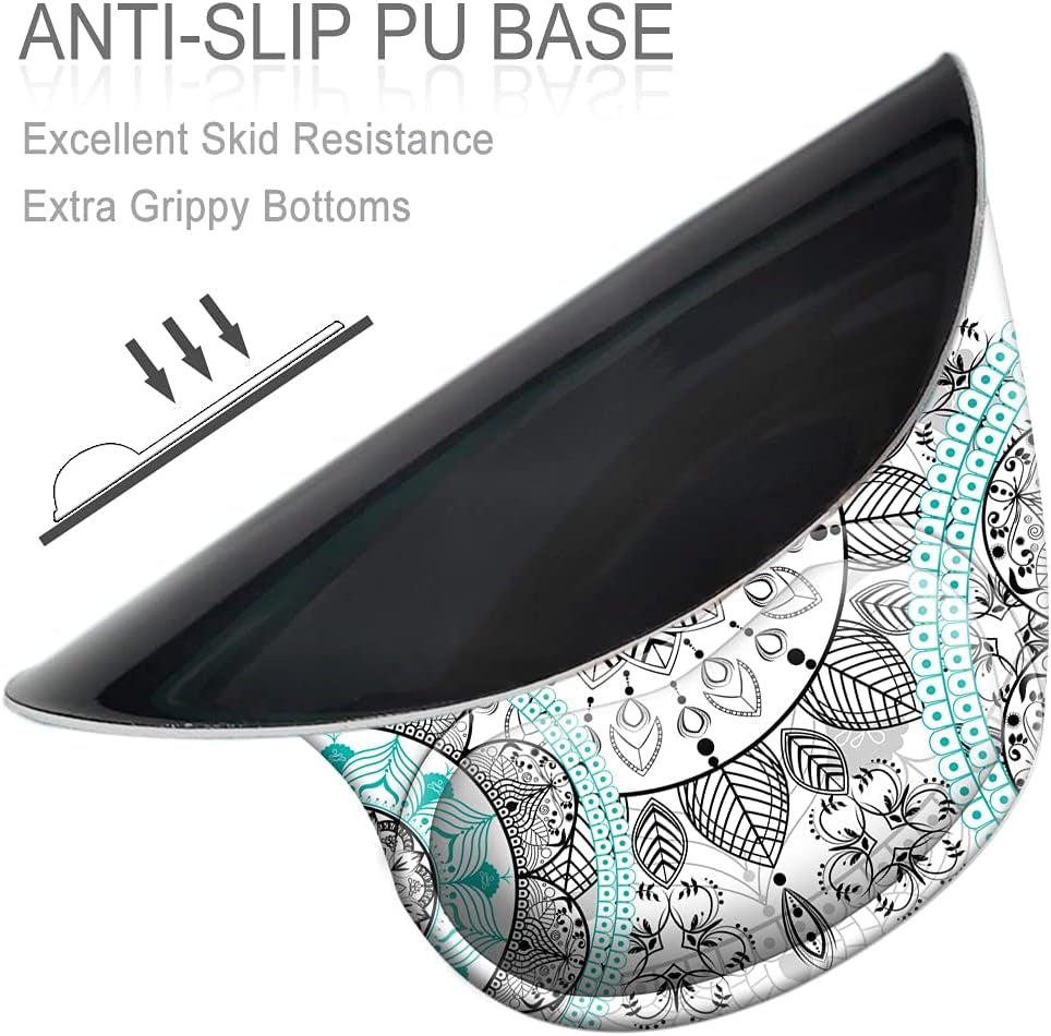 Ergonomic Mouse Pad with Gel Wrist Rest Support, Cute Mouse Pads with Non-Slip Rubber Base Wrist Rest Pad for Home, Office & Travel Easy Typing & Pain Relief, Mandala Flowers