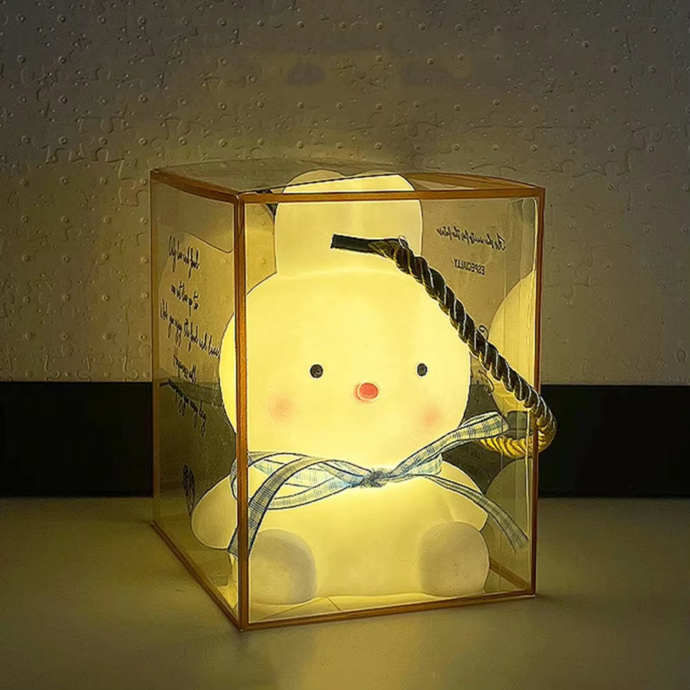 Cute Rabbit Christmas Theme LED Night Lamp Sleep Lamp Bedroom Bedside Night Atmosphere Lamp for Kids Baby Gifts Home Decor
