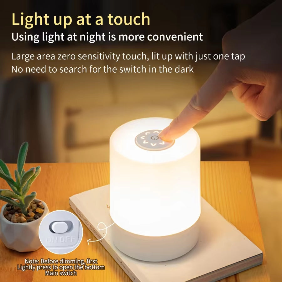 LED Touch Glow Night Light Remote Control Timing Dimming Baby Room Bedroom Lighting Table Lamp Decoration Bedside Sleeping Lamp