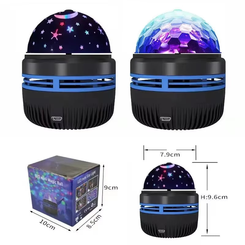Magic Ball Star Projector Night Light Christmas USB Moon Lamp LED Starry Sky Galaxy Effect Room Decorations Ambient Light