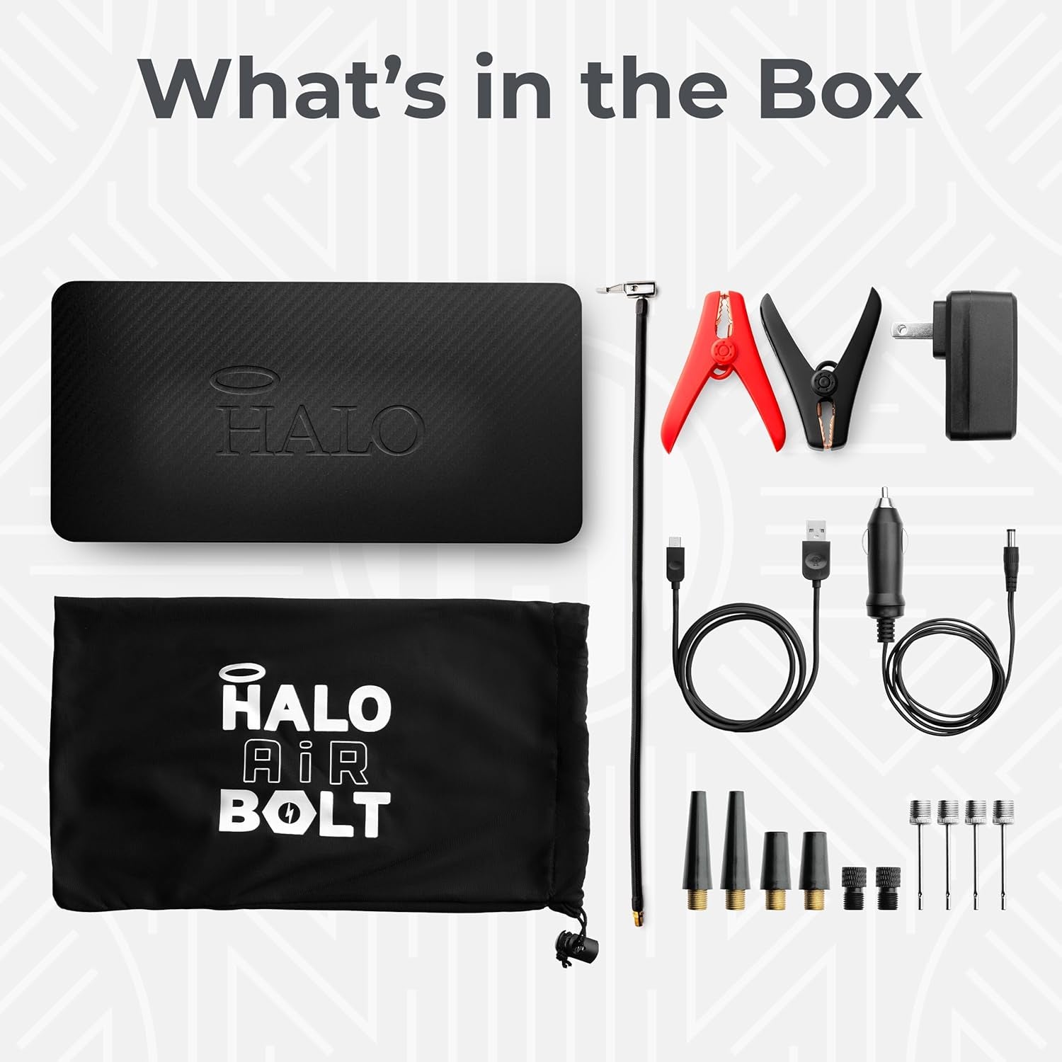 Bolt Air 58830 Portable Car Battery Jump Starter | 100 PSI Air Compressor, 58.8Wh USB Power Bank, Emergency Floodlight & Charger, Jumps Cars Suvs & Trucks, Inflates Tires, TSA Approved — Black