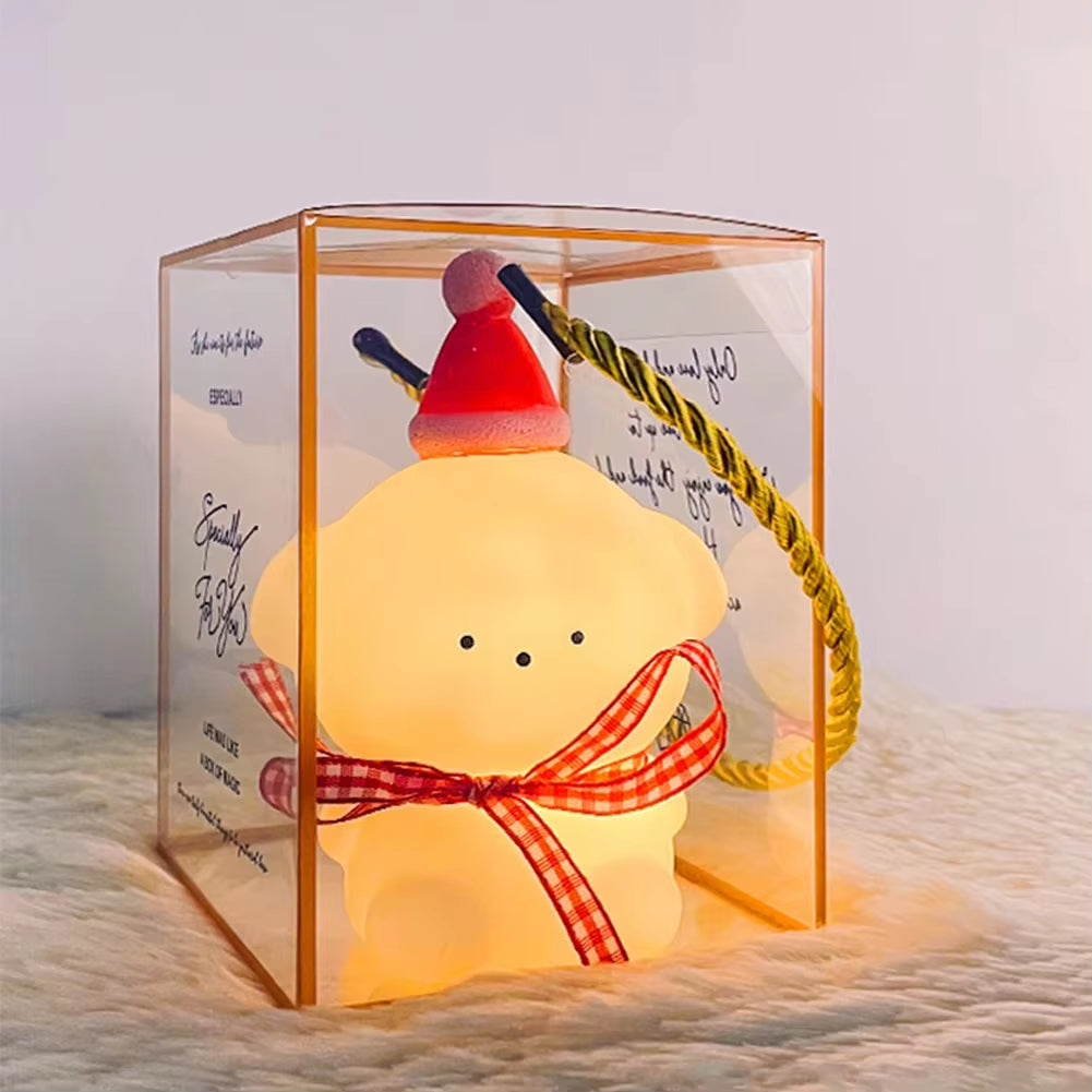 Cute Rabbit Christmas Theme LED Night Lamp Sleep Lamp Bedroom Bedside Night Atmosphere Lamp for Kids Baby Gifts Home Decor