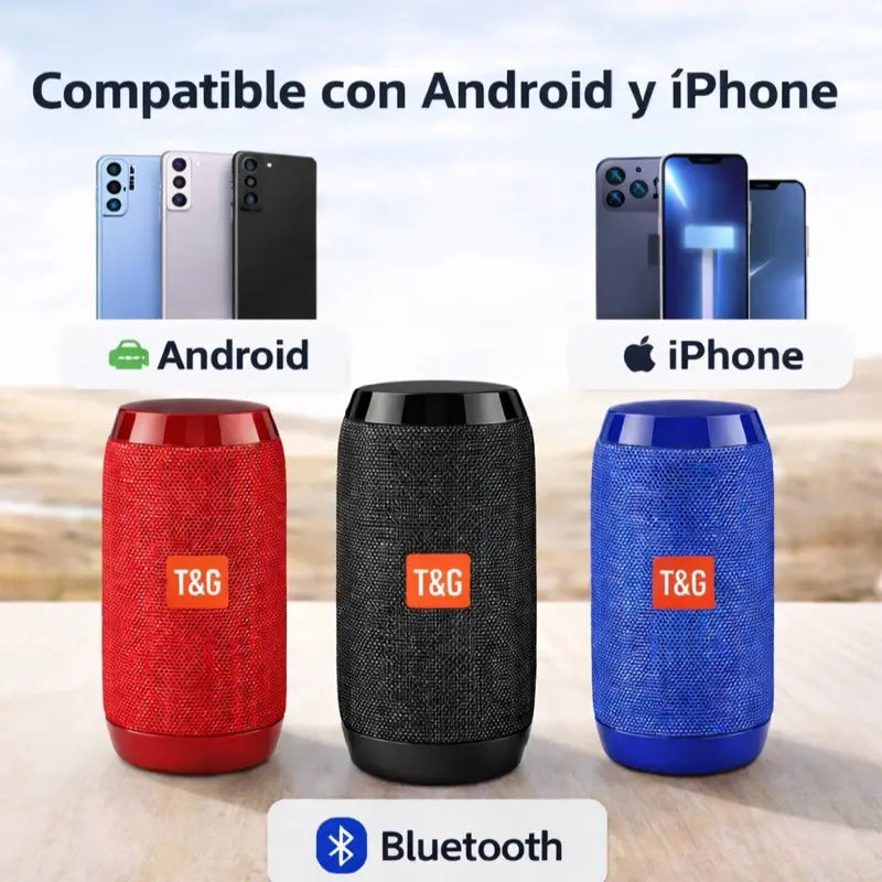 T&G Portable Bluetooth Speaker Wireless Audio with 10M Range 1200Mah Rechargeable Battery Dual 45Mm Drivers High Sound Quality 90Db 120Hz-20Khz Frequency Response Compact Design for Home Office Outdoor Travel