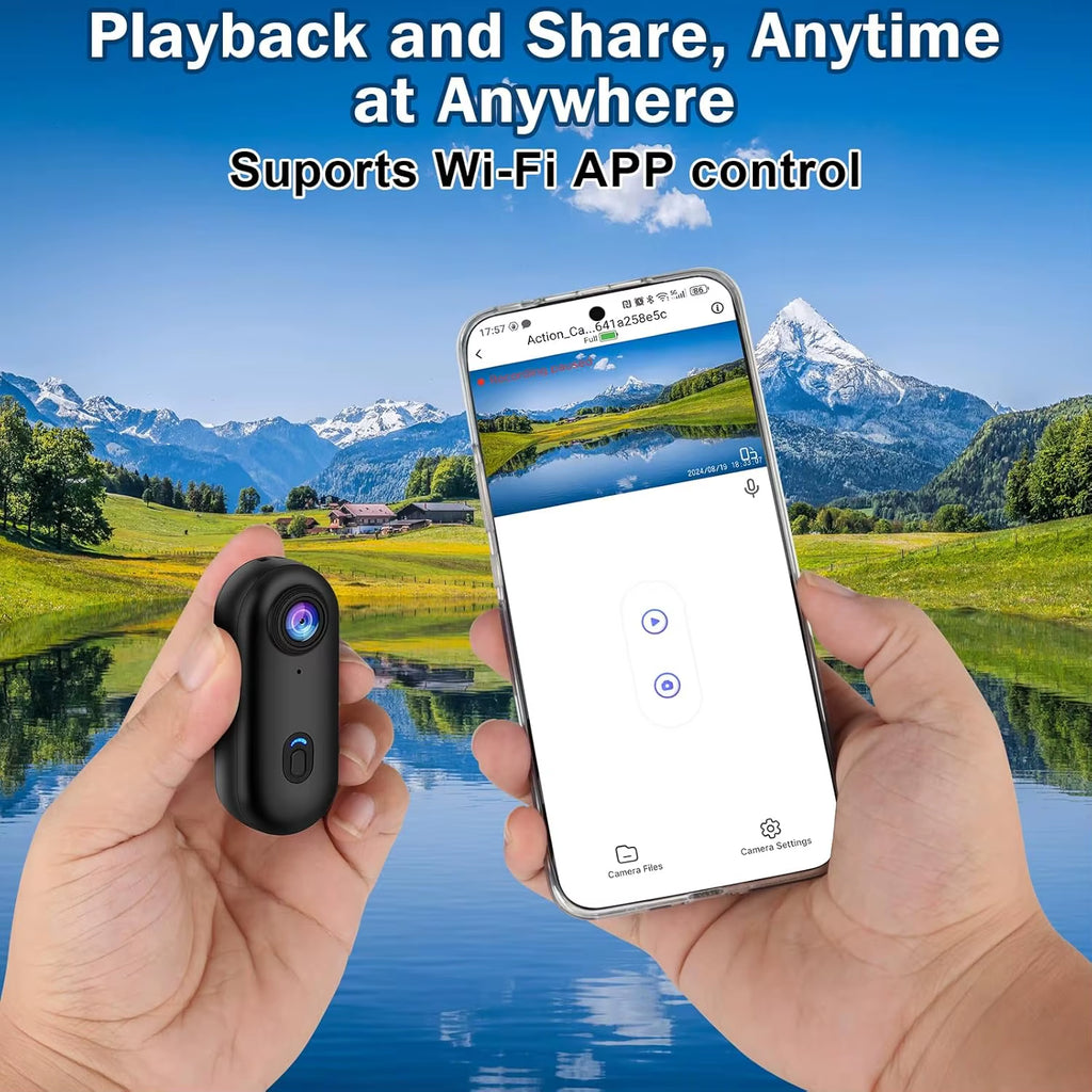 4K Mini Wifi Magnetic POV Body Sport Action Cameras Pocket Video Vlogging Wireless Helmet Motorcycle Waterproof Bike HD Recorder