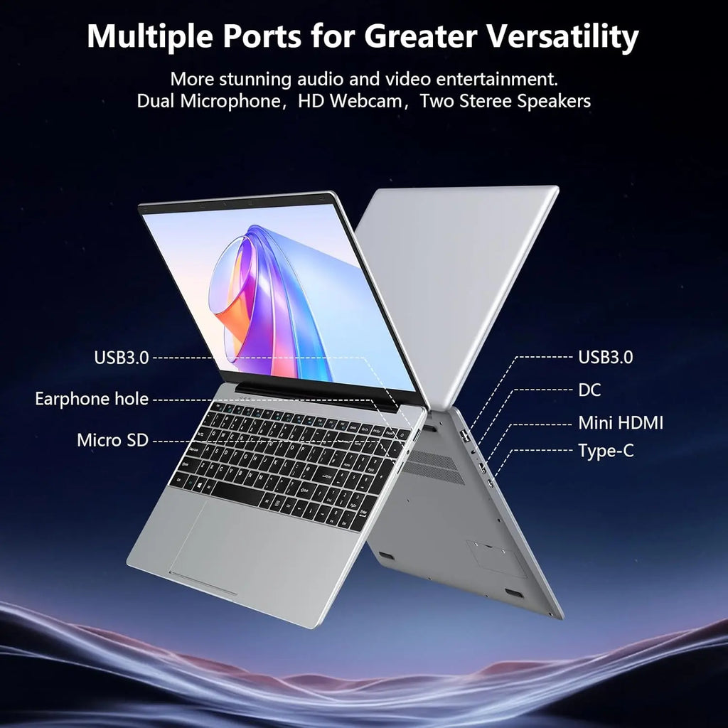 2026 Latest Laptop, 8GB RAM 512GB SSD Laptop, 15.6 Inch 2K FHD Display,Celeron N4020C Processor, Thin & Portable Laptop,Dual Wifi, USB 3.0*2, BT,200W Front Webcam,Full-Featured Type-C,6500Mah Battery