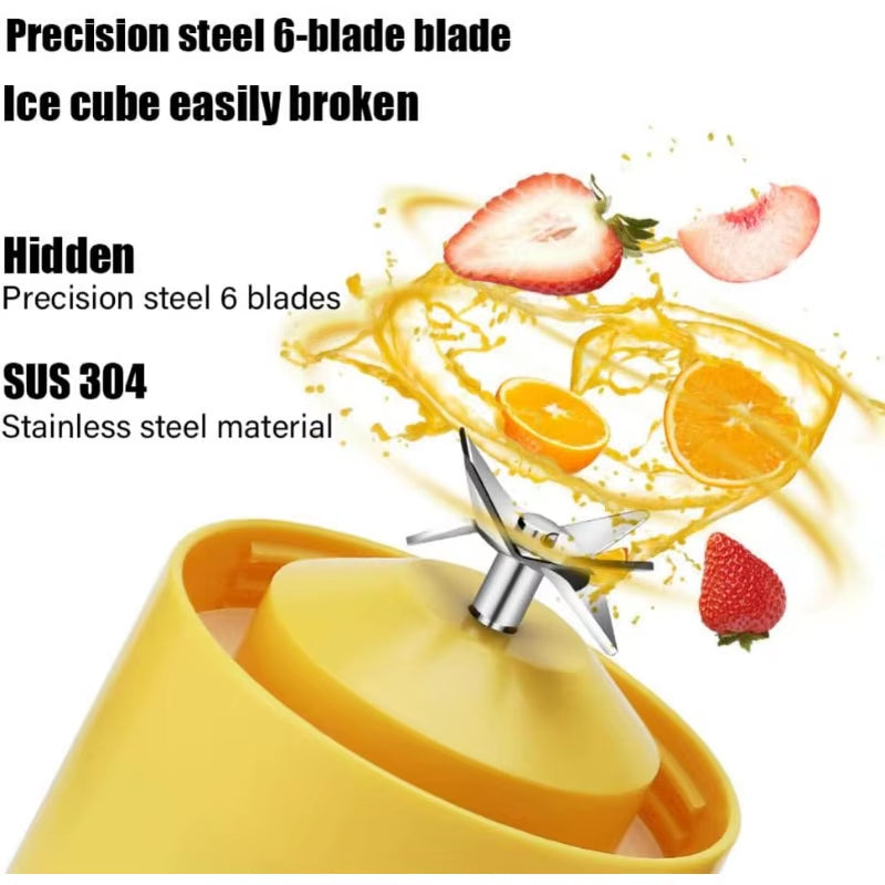 Portable Blender Cup,Mini Blender Portable,Personal Blender for Shakes and Smoothies 500Ml for Making Fruit Juices and Smoothies