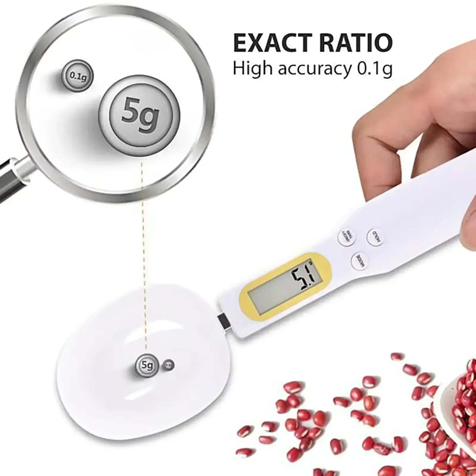 Electronic Measuring Spoon Scale Household Small Mini Electronic Scale Weighing Spoon Kitchen Seasoning Portion Control Scale