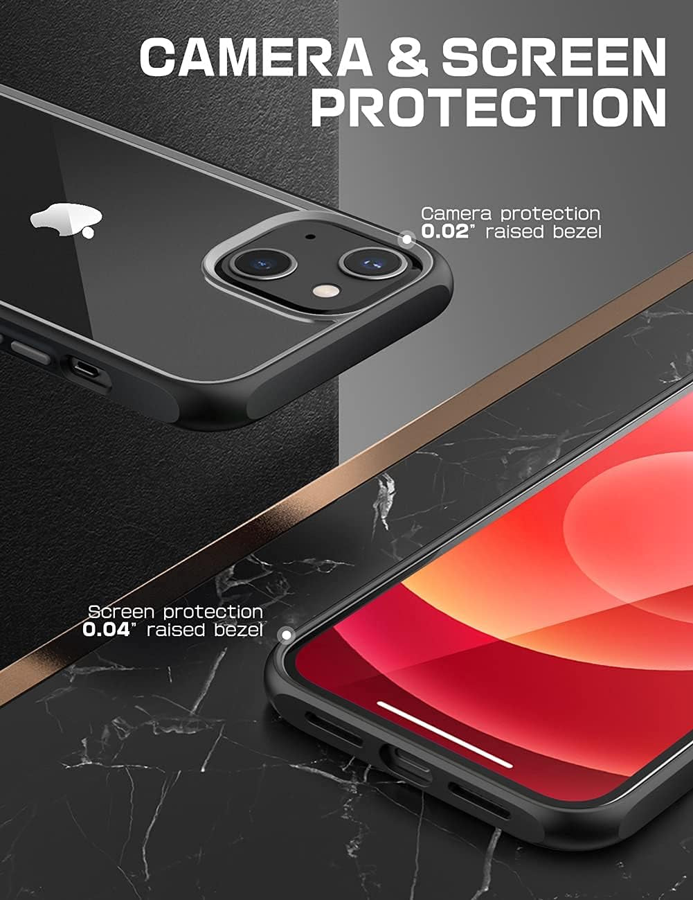 Unicorn Beetle Style Series Case for Iphone 13 (2021 Release) 6.1 Inch, Premium Hybrid Protective Clear Case (Black)