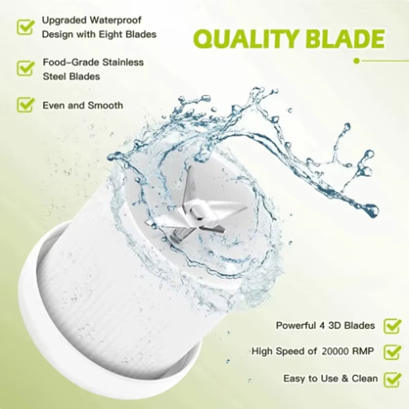 Portable Electric Juicer Cup Handheld 6-Blade USB Rechargeable Multifunctional Fruit Blender 380Ml Mini Juicer