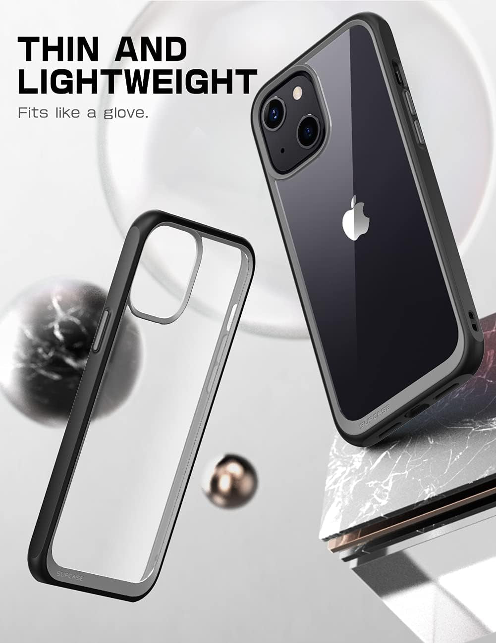 Unicorn Beetle Style Series Case for Iphone 13 (2021 Release) 6.1 Inch, Premium Hybrid Protective Clear Case (Black)