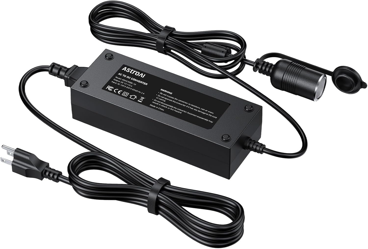 AC to DC Converter 10A/120W/7.78FT/110V To12V Converter, Car Cigarette Lighter Adapter, AC/DC Power Supply Adapter Transformer for Inflator, Car Refrigerator, and Other Car Devices