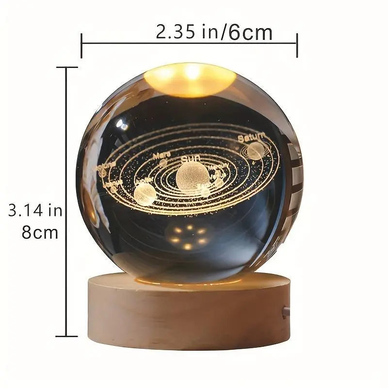 6Cm Solar System Crystal Ball - Perfect Birthday/Christmas Gift Idea, Cosmic Galaxy Ornament for Room Decor