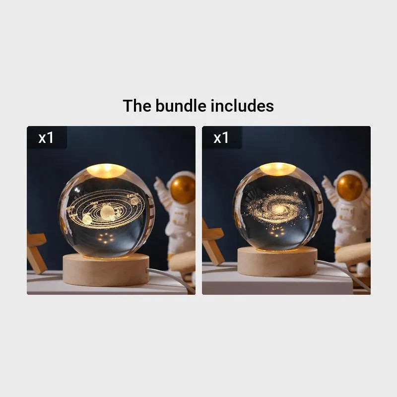 6Cm Solar System Crystal Ball - Perfect Birthday/Christmas Gift Idea, Cosmic Galaxy Ornament for Room Decor