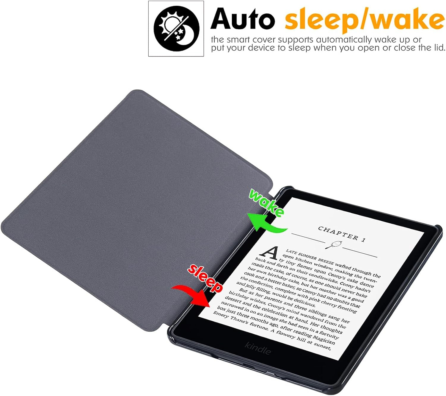 Slim Case for 6.8" Kindle Paperwhite (11Th Generation - 2021) and Kindle Paperwhite Signature Edition - Lightweight PU Leather Folio Cover with Auto Wake/Sleep (Blue Ocean)