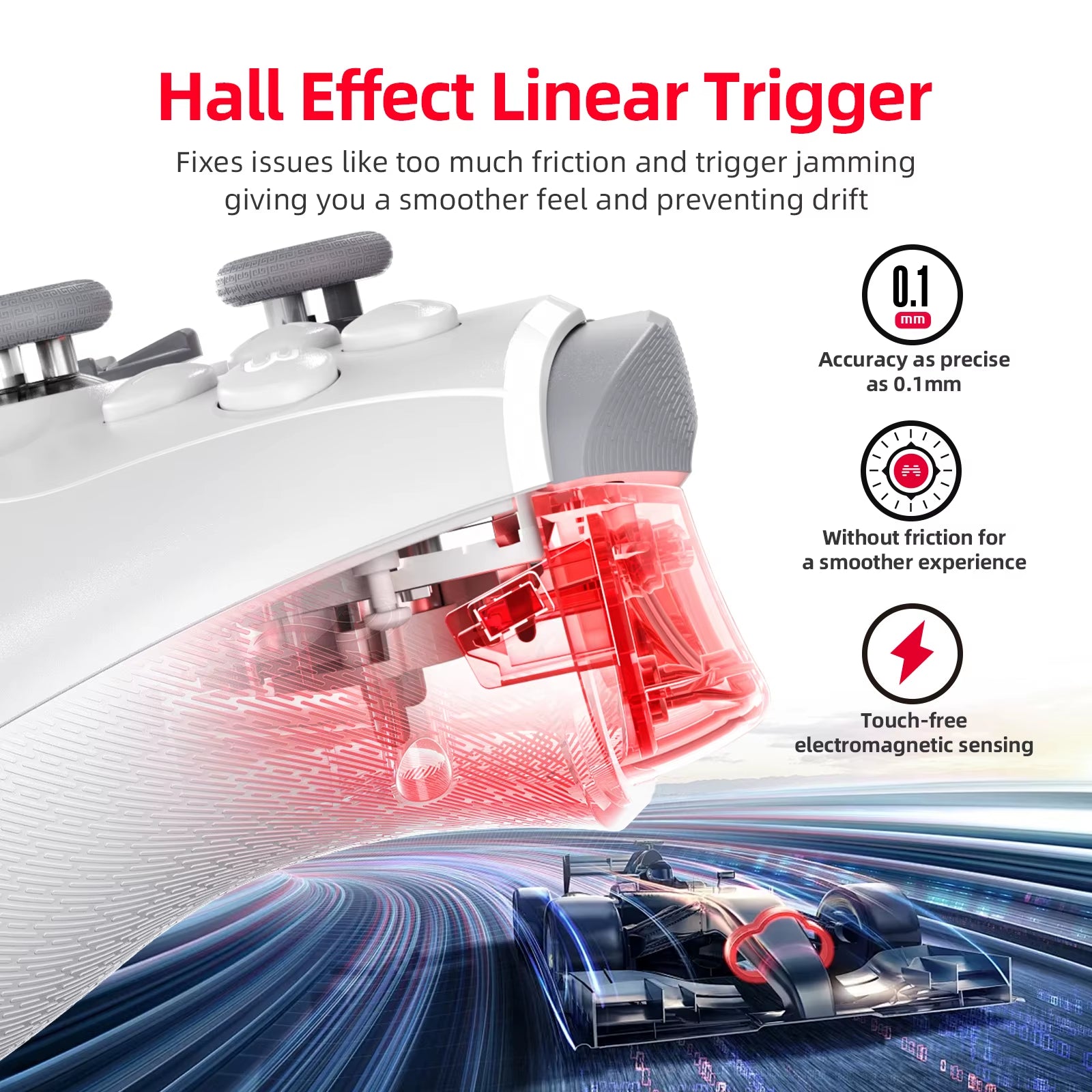 Kunpeng20/ KP20 Wireless Gaming Controller TMR Joysticks Hall Effect Triggers Gamepad for Pc/Switch/Switch 2/Phone