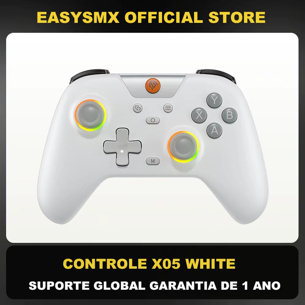 Easysmx X05 Wireless Gamepad Bluetooth Gaming Controller Compatible with Pc/Phone/Switch/ Steam Gamer, RGB Light, Hall Effect