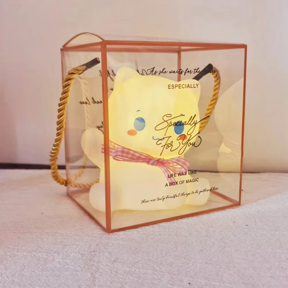 Cute Rabbit Christmas Theme LED Night Lamp Sleep Lamp Bedroom Bedside Night Atmosphere Lamp for Kids Baby Gifts Home Decor