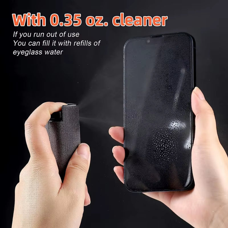 2-In-1 Mobile Phone Screen Spray Bottle Computer Screen Cleaner with Microfiber Cloth Set Cleaning Tools Car Cleaning Supplies