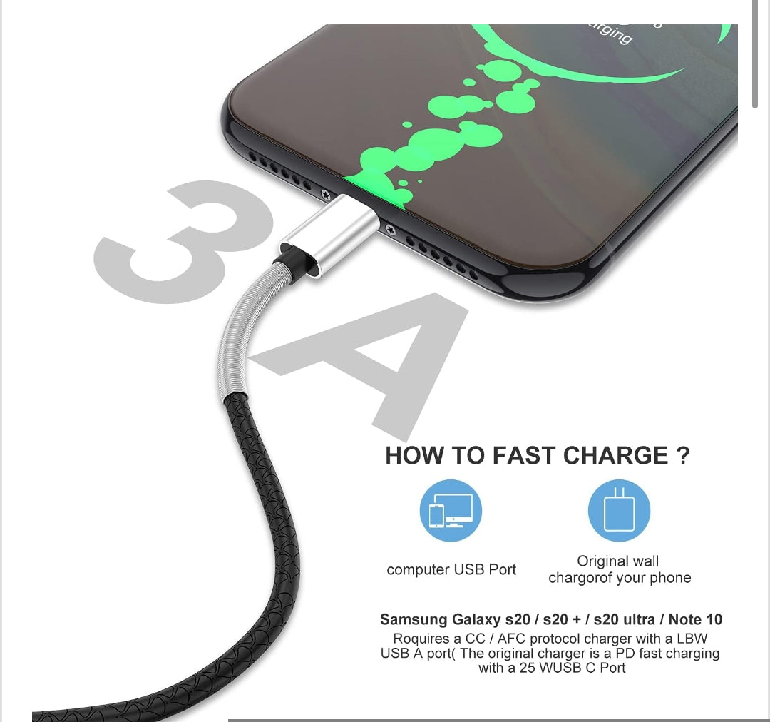 USB C to USB C 60W Cable 10Ft, Type C Fast Charging Cable for Macbook Pro 2020, Ipad Pro 2020, Ipad Air 4, Galaxy S20, Switch, Pixel, LG and Other USB C Charger