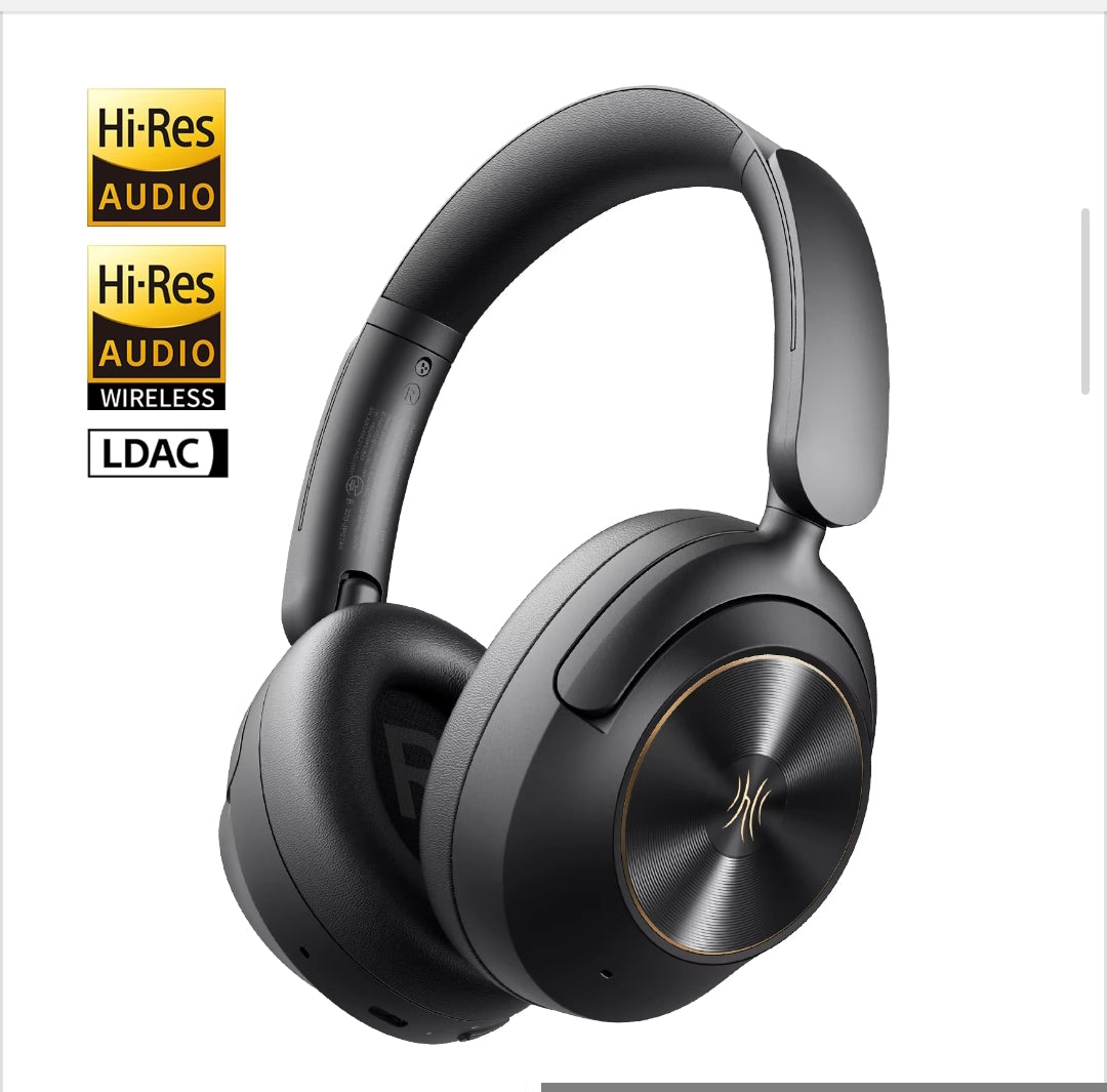 A6 ANC Wireless Bluetooth 6.0 Headphones -48Db Hybrid Active Noise Cancelling over Ear Headset with Mic Hi-Res LDAC APP